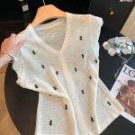 Women's Sleeveless Lace Knit Cardigan Vest Summer Embroidered Top