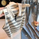 2026 Summer Knit Vest for Women with Doll Collar Sleeveless Thin Ice Silk Top